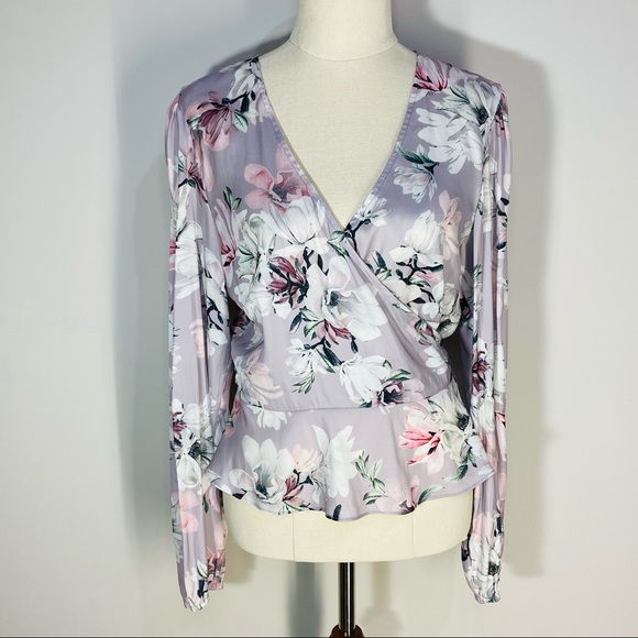 Forever New Tops - FOREVER NEW Floral Long Sleeve Wrap Blouse Size 10